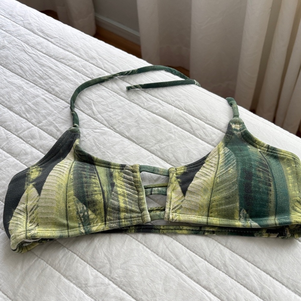 Midori Green and Yellow Bikini Top